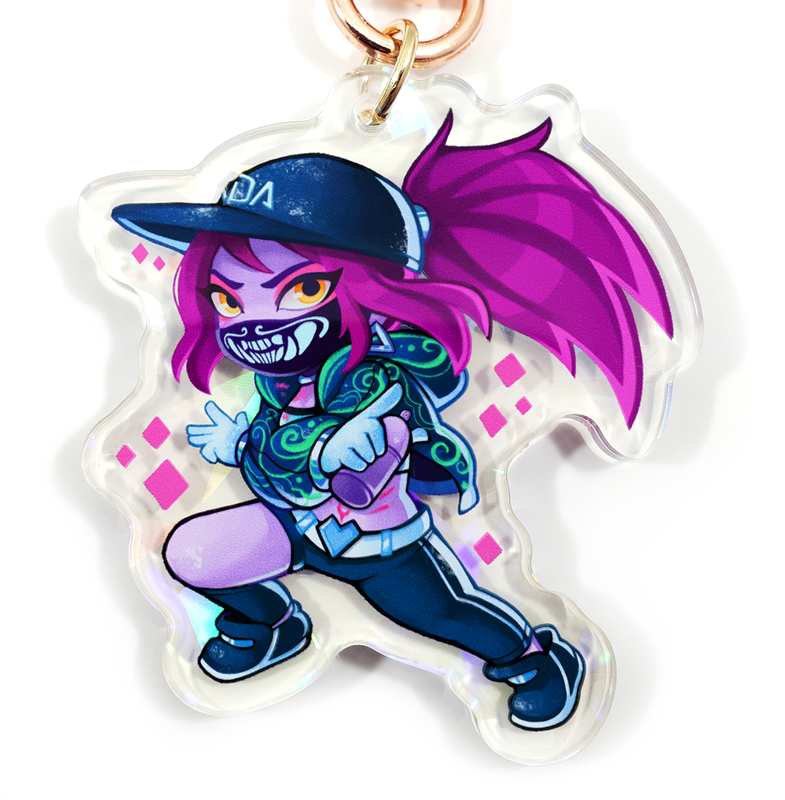 2" Double Sided Acrylic Charm: KDA Akali from League of Legends - SIDE 2