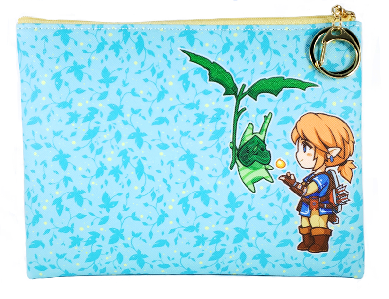 Zipper Pouch: Link and Korok from Breath of the Wild.